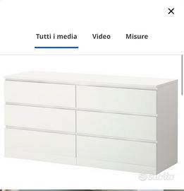 Cassettiera, mobili contenitori e letto matrimonia