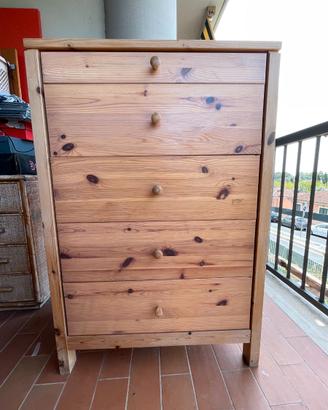 Cassettiera IKEA in legno massello – 5 cassetti