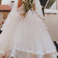 vestito da sposa in seta e tulle 