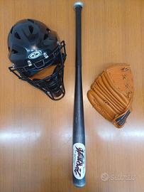 casco , mazza, guanto baseball