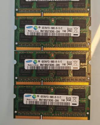 Lotto RAM Samsung 16GB (4×4GB)DDR3 SO‑DIMM 204‑pin