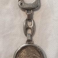 portachiavi con 500 lire argento anni 60