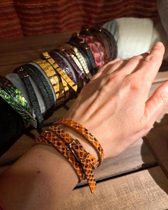 braccialetto cinturino vera pelle pitonata NUOVO