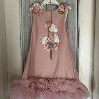 Abito  vestito bambina cerimonia damigella