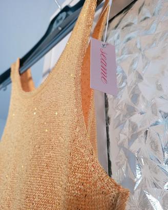 vestito donna lungo giallo mimosa/oro