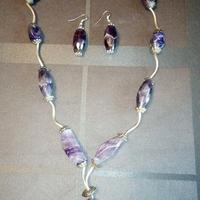 Parure collana e orecchini ametista