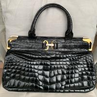 Borsa vero coccodrillo color nero, tipo Kelly