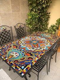 Tavolo in pietra lavica vietrese. Nuovo