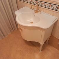 Mobiletto bagno porta salviette specchiera e plic