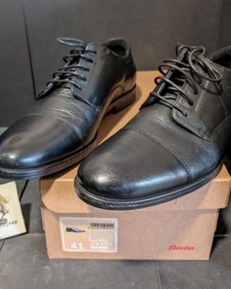 Scarpe uomo BATA n.41 in pelle eleganti nere