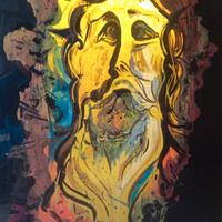 QUADRO ASTRATTO SU VETRO CON LUCE