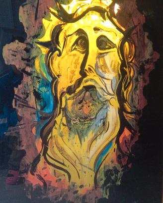 QUADRO ASTRATTO SU VETRO CON LUCE