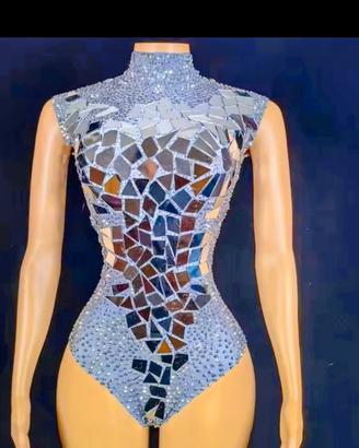 Body a specchio con strass Mew Mews 