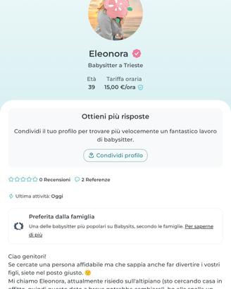 babysitter+compiti+referenze+primo soccorso