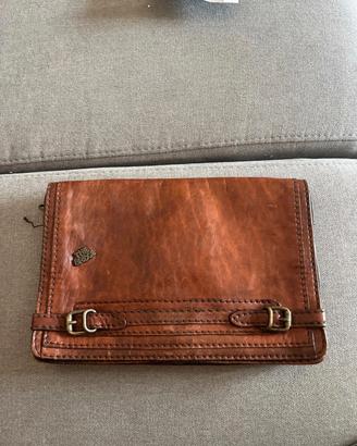 Pochette The Bridge in vera pelle marrone


