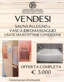sauna + vasca idromassaggio per 2 persone.