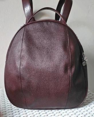Zaino compatto vintage in pelle rigida Borbonese 