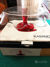 Alzata per dolci con piede rosso Kasanova