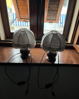 Due lampade da comodino abat jour
