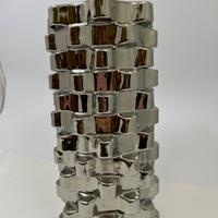 VASO VINTAGE ARGENTATO EFFETTO INTRECCIO