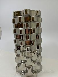 VASO VINTAGE ARGENTATO EFFETTO INTRECCIO