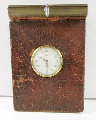 Rara agenda da tavolo con orologio IMHOF anni 30