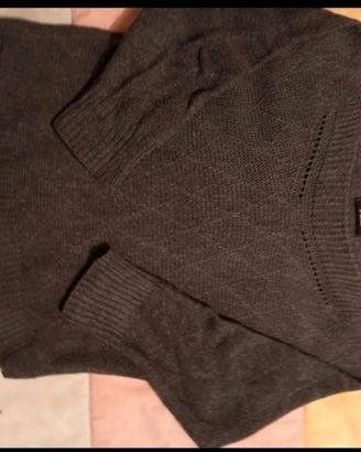 maglione donna Akè grigio antracite asimmetrico