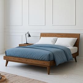 Letto in frassino spazzolato naturale