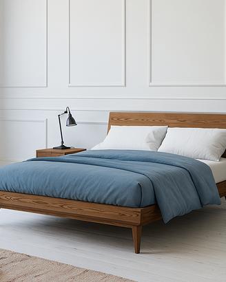Letto in frassino spazzolato naturale