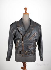 Giubbotto Chiodo Vera Pelle Vintage '80 Testa Moro