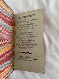 Libro antico "Il Penitente guidato..." 1790