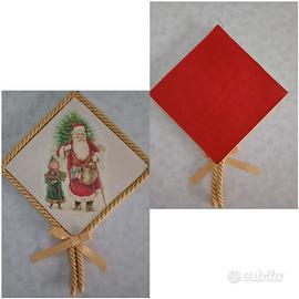 Quadretto Artigianale con Babbo Natale & Bimba