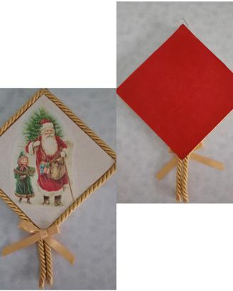 Quadretto Artigianale con Babbo Natale & Bimba