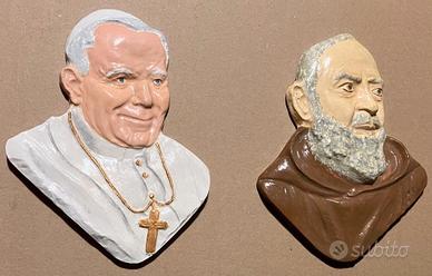 Bassorilievo Padre Pio + Giovanni Paolo II