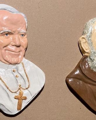 Bassorilievo Padre Pio + Giovanni Paolo II