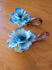 Coppia di fiori in ceramica di Capodimonte vintage