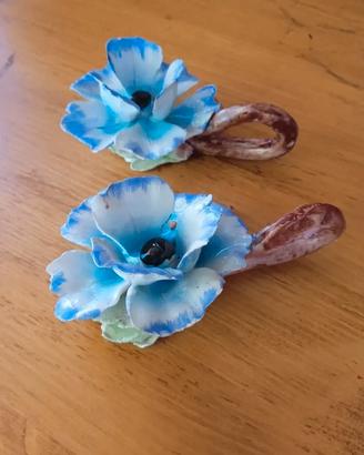 Coppia di fiori in ceramica di Capodimonte vintage