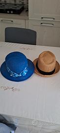 2 cappelli di paglia da uomo e da donna 