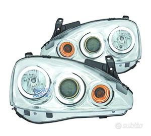 FARI OPEL CORSA C 00-06 OCCHI ANGELI CCFL FONDO CR
