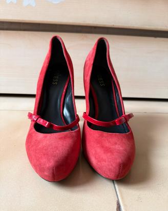 Décolleté Guess rosse tacco alto con cinturino