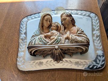 Quadro Sacra Famiglia - Bassorilievo su Specchio