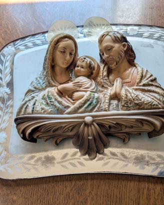 Quadro Sacra Famiglia - Bassorilievo su Specchio