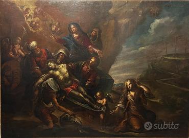 Deposizione olio su tela epoca 600