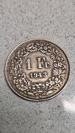 moneta 1 Fr. 1943 Svizzera 