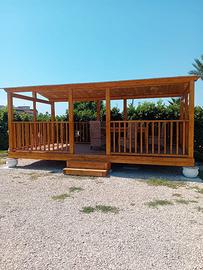 Gazzebo da giardino in legno artigianale 6x3 metri