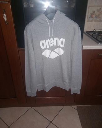 Felpa Arena con cappuccio grigia taglia L unisex