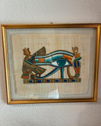 Quadro Papiro Egizio originale occhio di Horus