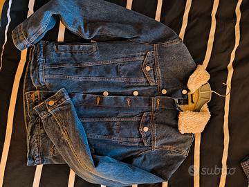 Giacca jeans con pelliccia New Look taglia S blu