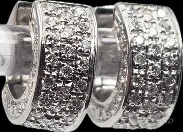 ORECCHINI ORO PAVE DIAMANTI 1 CARATO