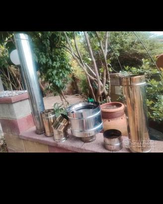 tubo canna fumaria acciaio inox 130/13cm  kit  